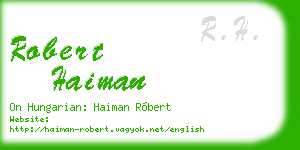 robert haiman business card